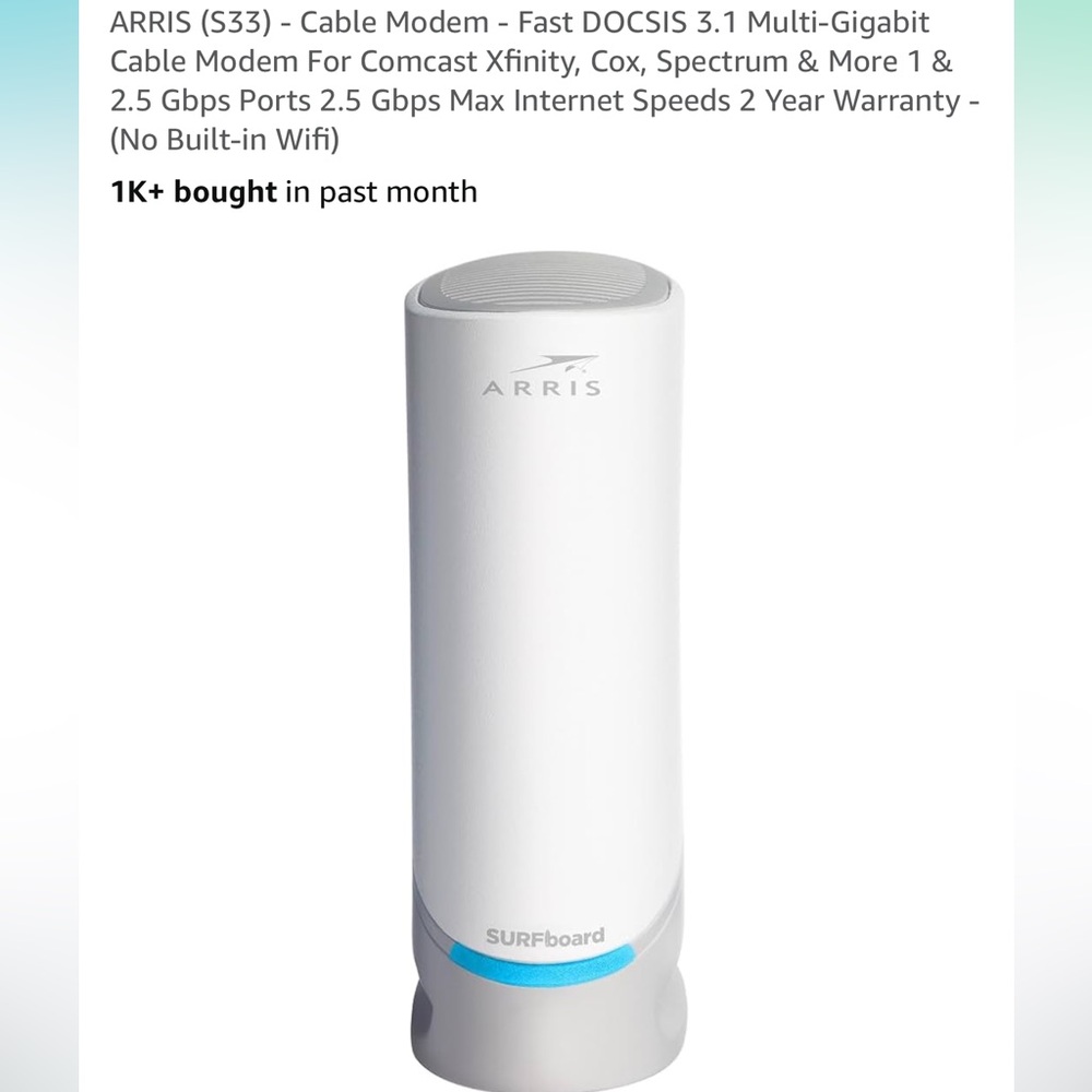 ARRIS SURFboard White Modem